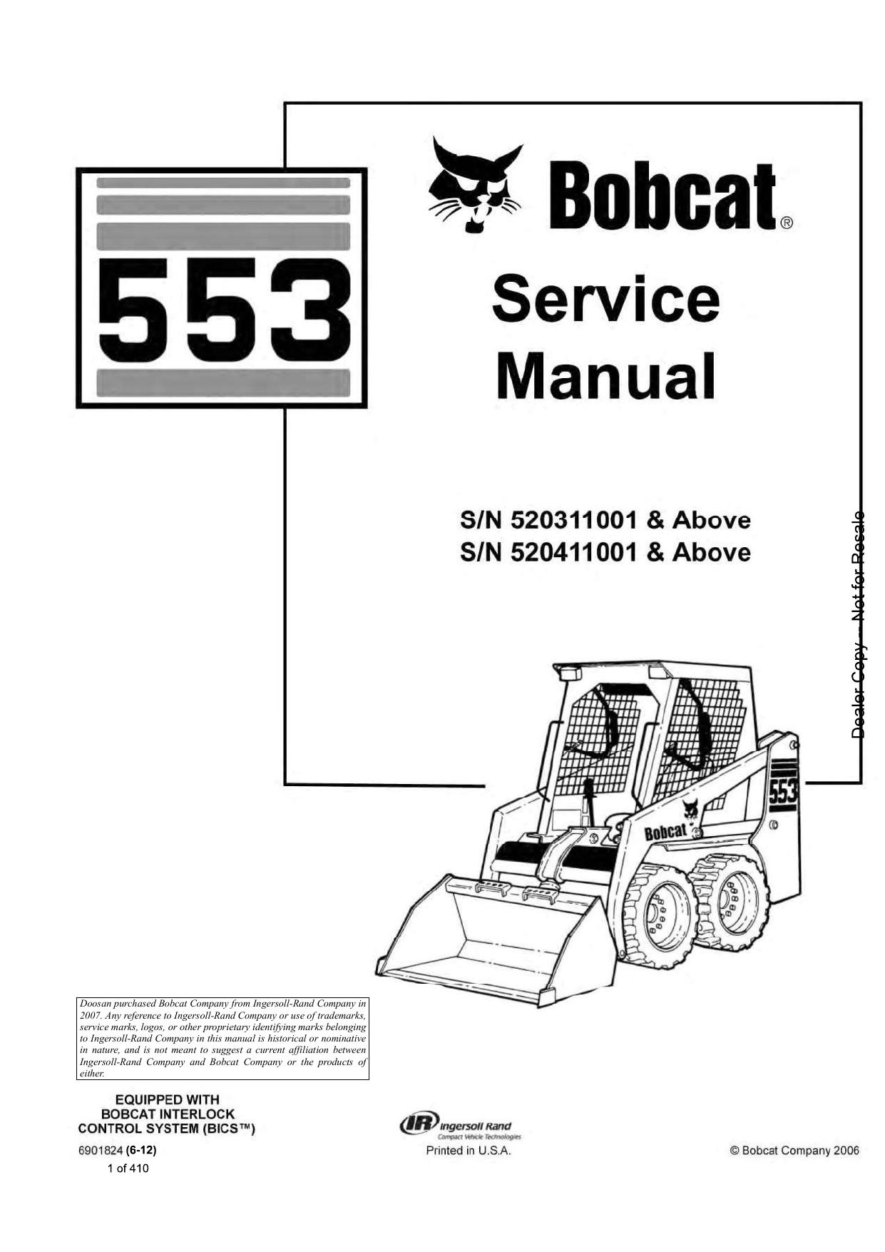 553 Loader Service Manual Bobcat 3